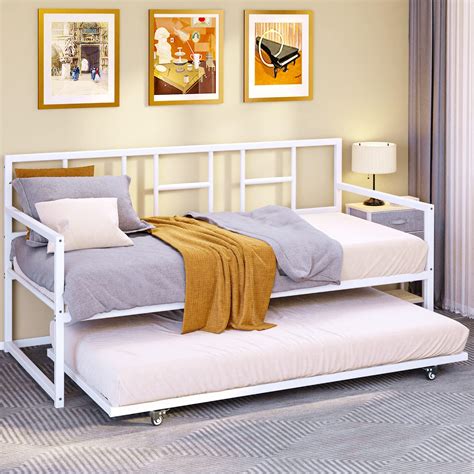 Acqca Twin Or Double Twin Daybed With Trundlewooden