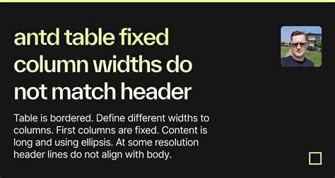 Antd Table Fixed Column Widths Do Not Match Header Codesandbox