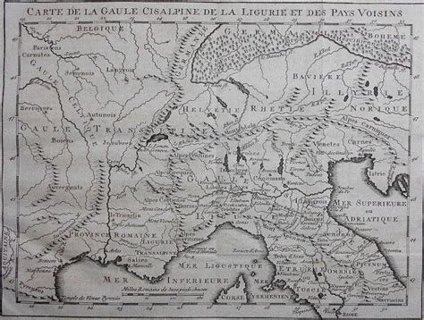 Ancient Map of Cisalpine Gaul and Liguria