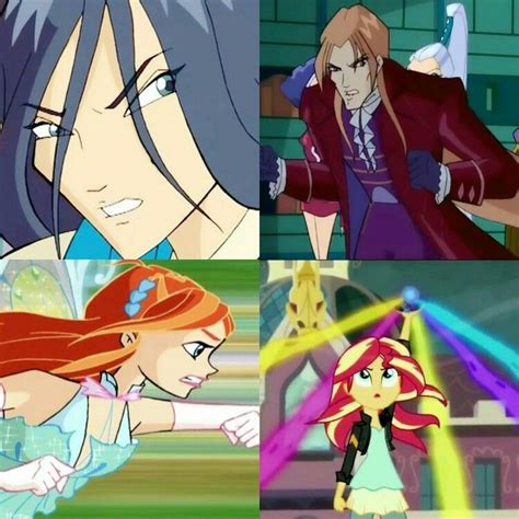 Winx Club Bloom And Sunset Shimmer Girls Vs Helia And Valtor Bloom Vs