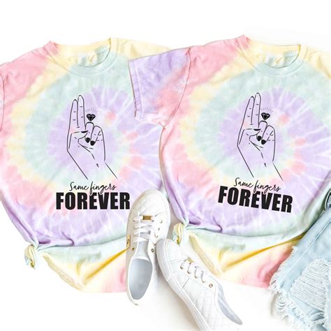 Tie Dye Rainbow Same Fingers Forever Shirt Lesbian Etsy