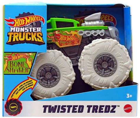Hot Wheels Monster Trucks Twisted Tredz Bone Shaker Vehicle Green Mattel Toys ToyWiz