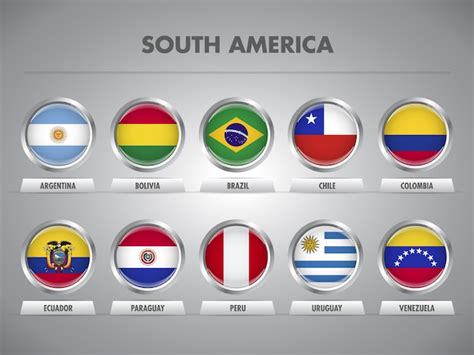 Banderas De Pa Ses De Am Rica Latina Naciones Sudamericanas Vector