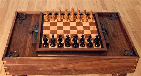 Hand Made Custom Rotating Exotic Wood Chessbackgamon Table By Artisans