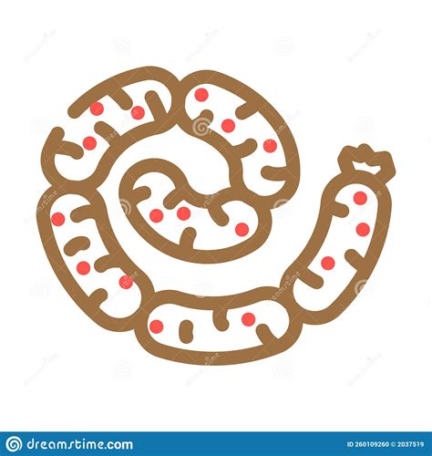 Chicken Sausage Meat Color Icon Vector Illustration Stock Illustration