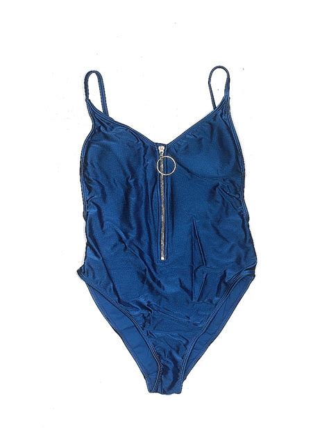 No Boundaries Solid Blue One Piece Swimsuit Size M 50 Off Thredup