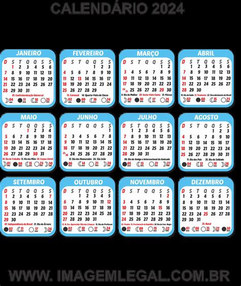 Calendário 2024 Azul Bebê Png Imagem Legal