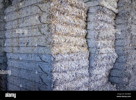 Stacked Packages Of Shredded Waste Paper For Recycling In Switzerland