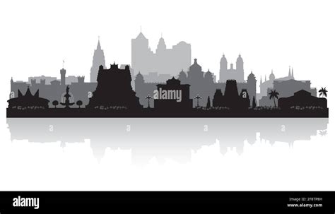 Bangalore India city skyline vector silhouette illustration Stock ...