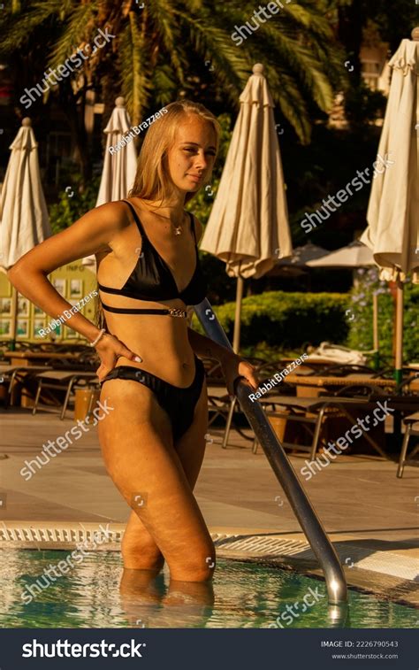 Beautiful Sexy Blonde Swimsuit Relaxing Pool Stock Photo Shutterstock