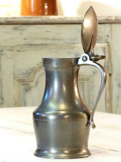 Three French Pewter Jugs 1950s Chez Pluie