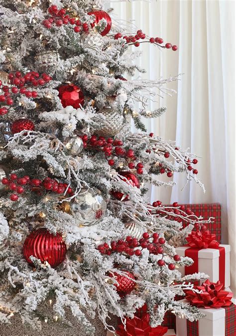 Holiday Makeover Stylish Flocked Christmas Tree Decorating Ideas