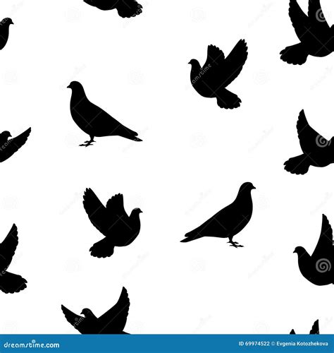 Silhouette Of The Bird Dove Stock Vector Illustration Of Example