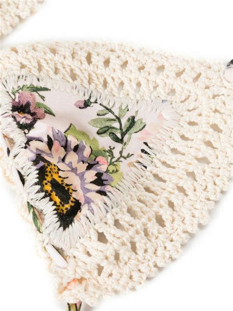 Zimmermann White Halliday Crochet Bikini Zimmermann