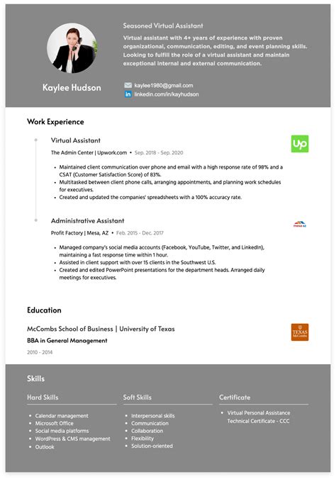 Virtual Assistant Resume Examples Writing Guide Cakeresume