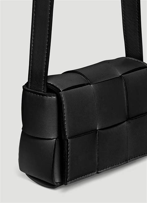 Mini Cassette Shoulder Bag In Black Bottega Veneta