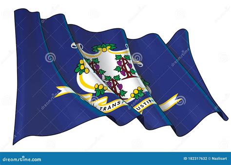 Waving Flag Of The State Of Connecticut Stock Vector Illustration Of Wind Banner 182317632