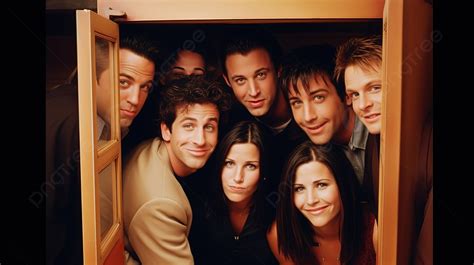 Friends Cast Background A Group Of People With Their Arms Folded In Their Faces Friends