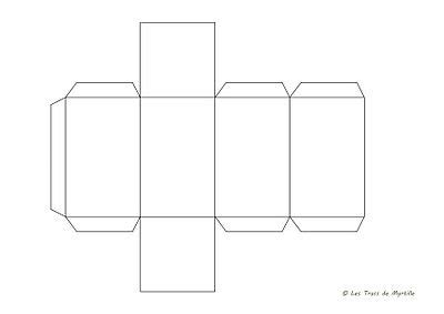 Gabarit pour une boîte rectangulaire de 5 x 5 x 8 cm à imprimer sur