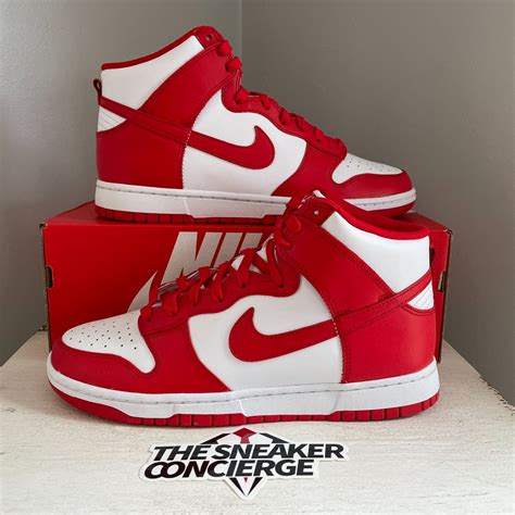 Nike Dunk High Championship Red White Dd1399 106 Size 8 9 95 10 105 11 Red Nike Shoes Nike