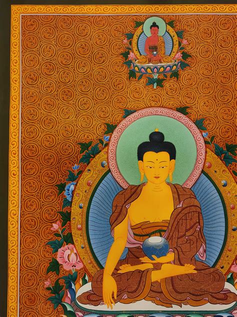 Shakyamuni Buddha Thangka Buddhist Traditional Painting Tibetan Style