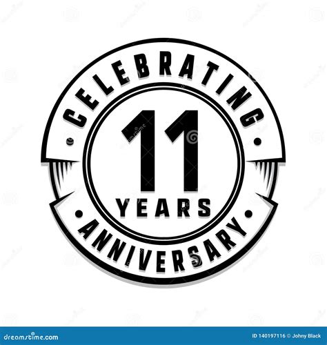 11 Years Anniversary Logo Template 11th Vector And Illustration Stock