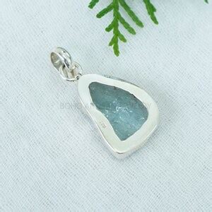 Aquamarine Crystal Pendant Raw Aquamarine Necklace Pendant Etsy