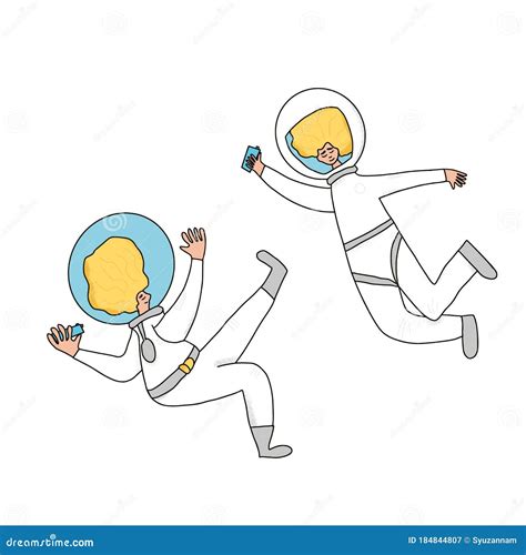 Astronauta En El Espacio Abierto Flotando En El Universo Ilustración Del Vector Ilustración De