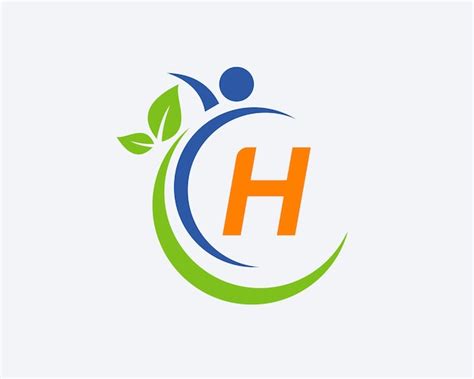 Premium Vector Human Health Logo On Letter H Letter H Health Care