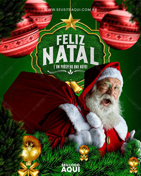 Post Feed Tablóide Folheto Feliz Natal Psd Editável [download