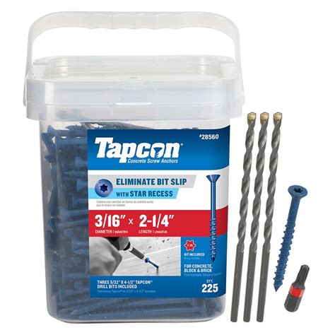 Tapcon 2 14 In L Star Flat Head Concrete Screws 225 Pk Ace Hardware