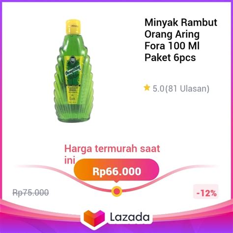 Minyak Rambut Orang Aring Fora 100 Ml Paket 6pcs