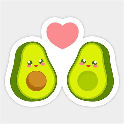 Avocado Couple In Love by purplehate | Cute stickers, Love stickers ...