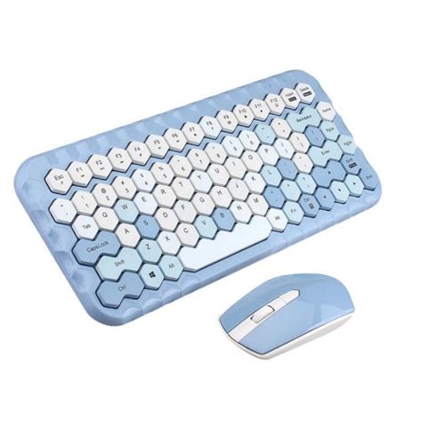 Безжичен комплект клавиатура + мишка MOFII Honey 2.4G (син) - eMAG.bg