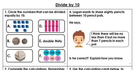 Year 4 Divide By 10 Lesson Classroom Secrets Classroom Secrets