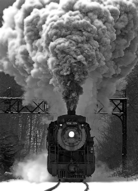 Classic Steam Locomotive Black White Photograph Wall Art Print Home