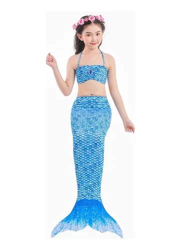 Traje De Ba O De Bikini Para Ni As Con Cola De Sirena P Cuotas Sin
