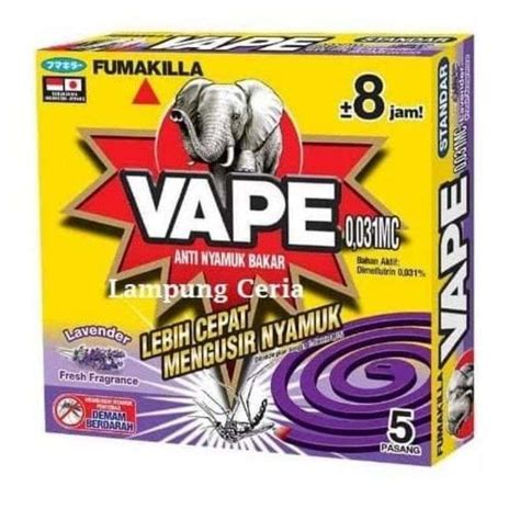 jual obat nyamuk bakar vape fumakilla standar  jam isi  pasang