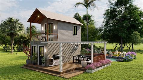 Beautiful And Cozy 20SQM Small House Design With Second Floor Living