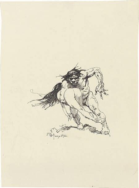 Sold Price Frank Frazetta American B 1928 Cave Man March 12 2009