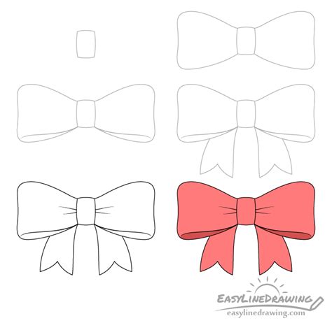 How To Draw A Ribbon Step By Step EasyLineDrawing Bow Drawing Easy