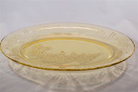 Yellow Depression Glass Plate Etsy