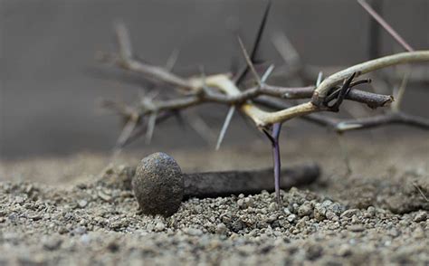 Symbols Of Christian Crucifixion During Easter Crown Of Thorns And