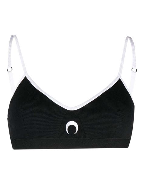 Buy Marine Serre Organic Cotton Bra Black At 23 Off Editorialist