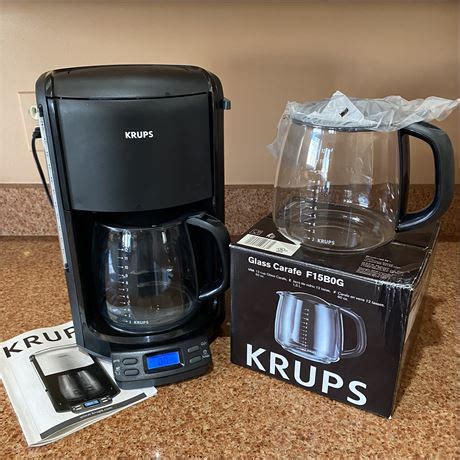 Blazing Auctions Krups 12 Cup Programmable Coffee Maker W 2 Glass