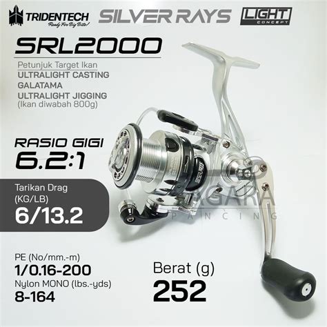 Jual Reel Tridentech Silver Rays Light ARK Reel Pancing Spinning