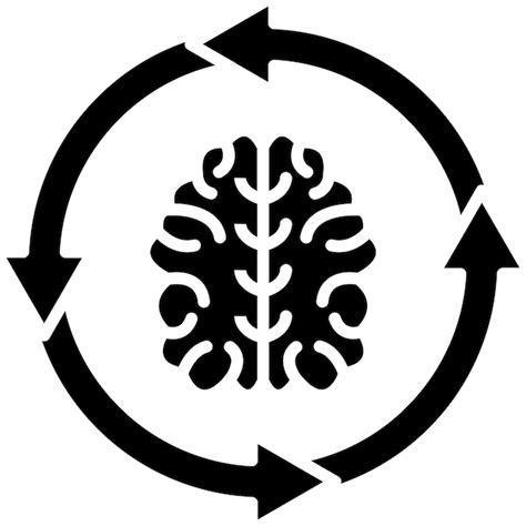 Glifo De Pensamento Circular Preto Sólido Ilustração Vetor Premium