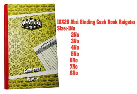 Perfect Bound Paper Cover 16X26 Abri Binding Cash Book Register At Best