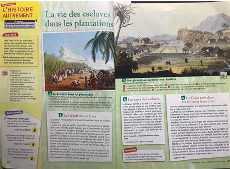 Raconter Dans Le Cahier La Vie Des Esclaves Dans Les Plantations P 24