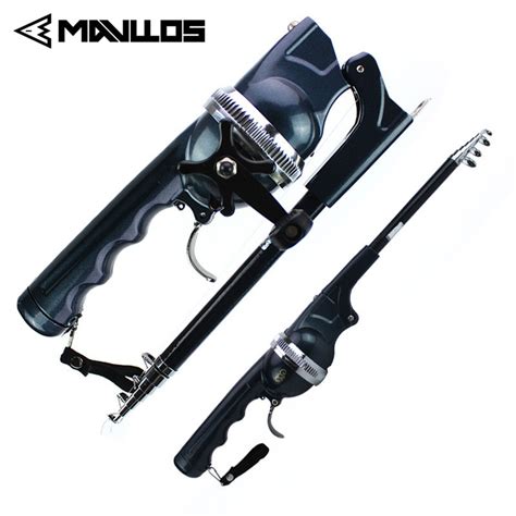 Mavllos Spincasting Slingshot Fishing Reel Rod Combo Folding Portable